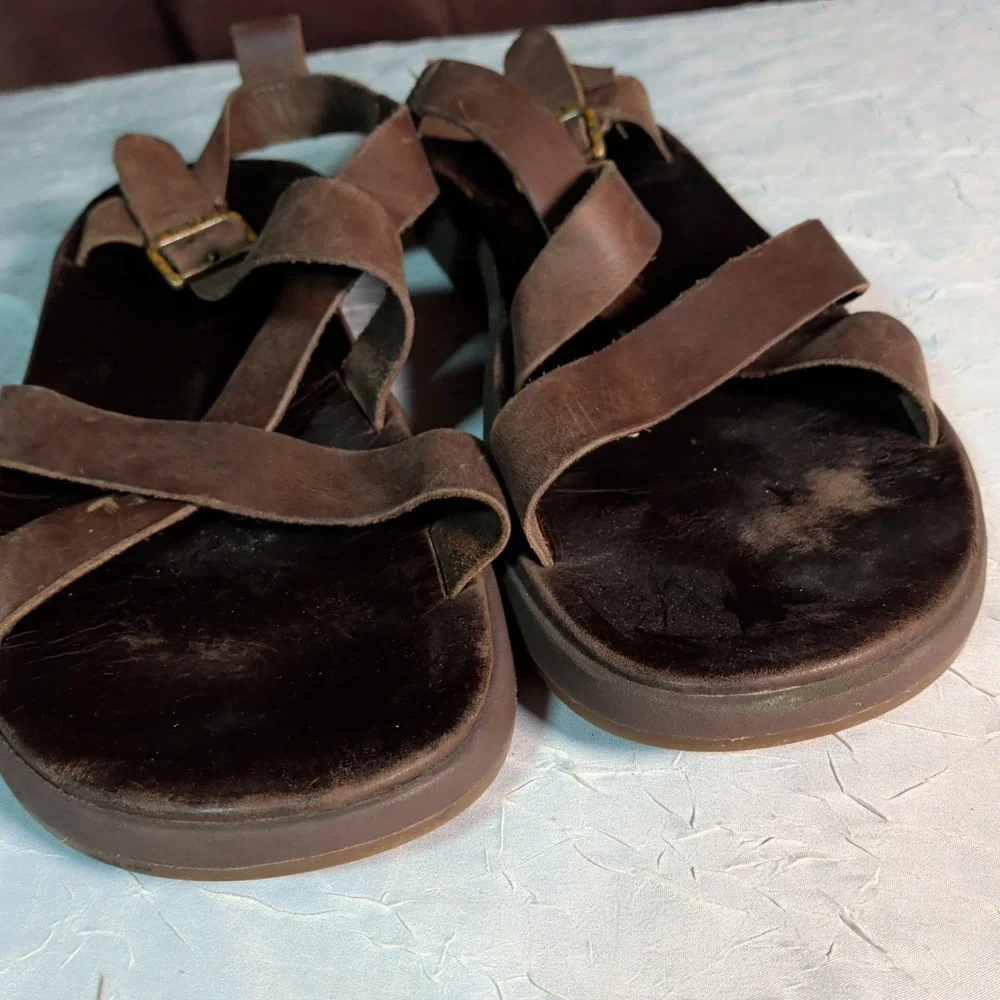 Chaco Wayfarer Sandals Mens Size 11 Brown Leather Strappy Gorpcore  J106647